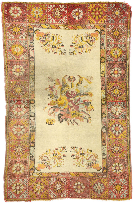 3 x 5 Vintage Turkish Oushak Rug 70870