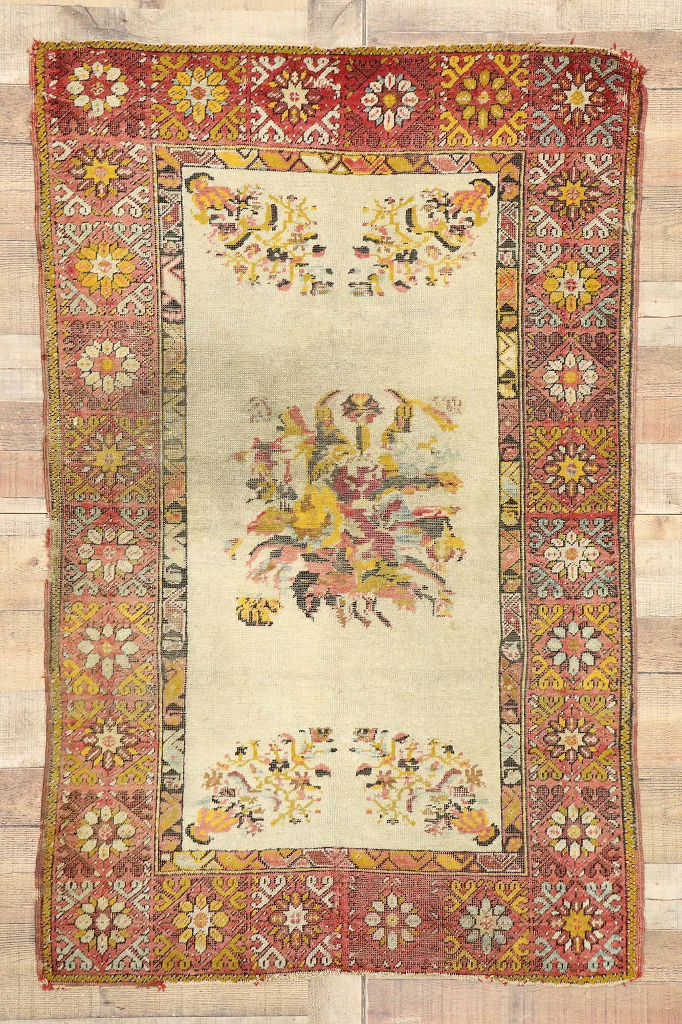 3 x 5 Vintage Turkish Oushak Rug 70870