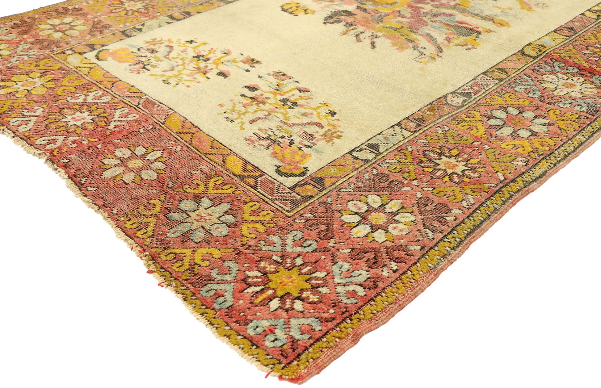 3 x 5 Vintage Turkish Oushak Rug 70870