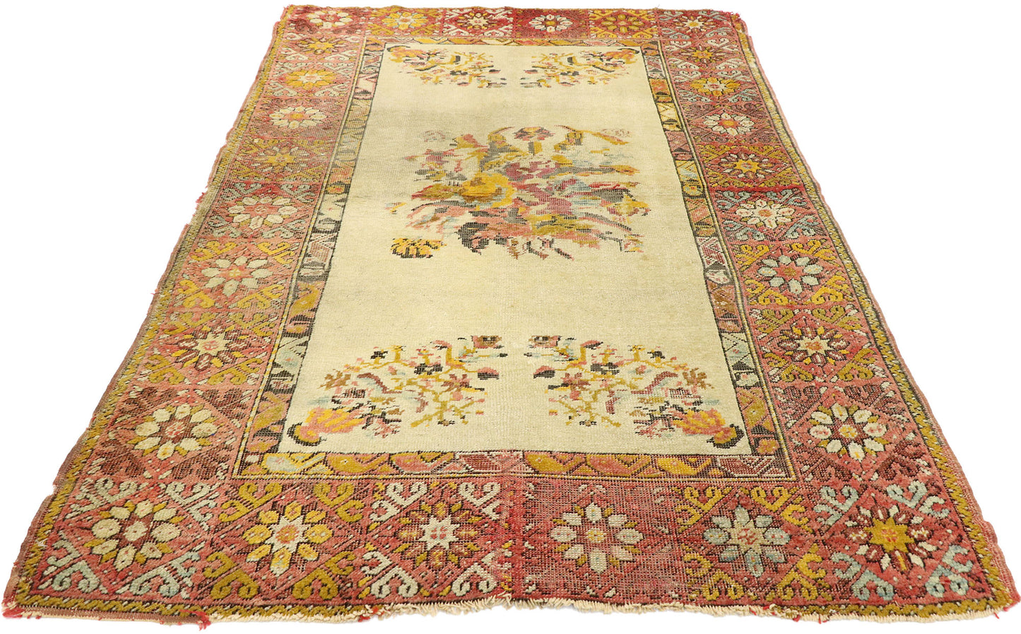 3 x 5 Vintage Turkish Oushak Rug 70870