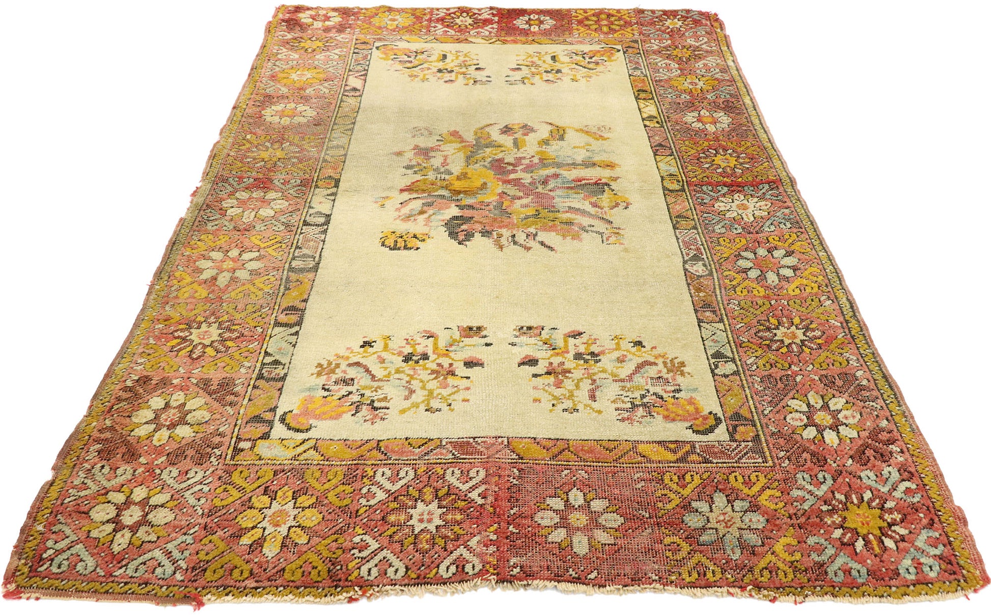 3 x 5 Vintage Turkish Oushak Rug 70870