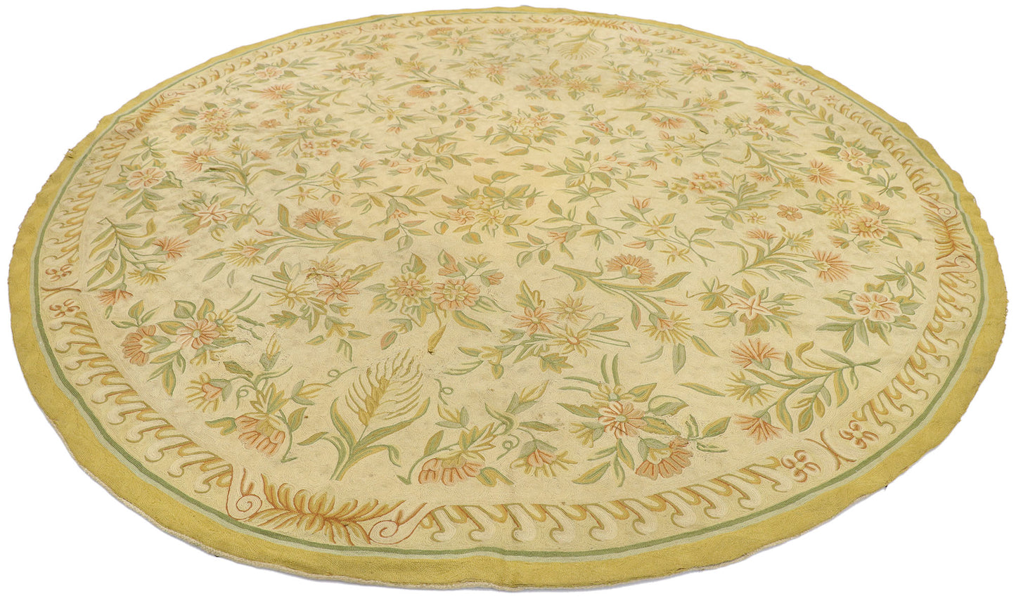 9 x 9 Antique Chainstitch Round Area Rug 70896