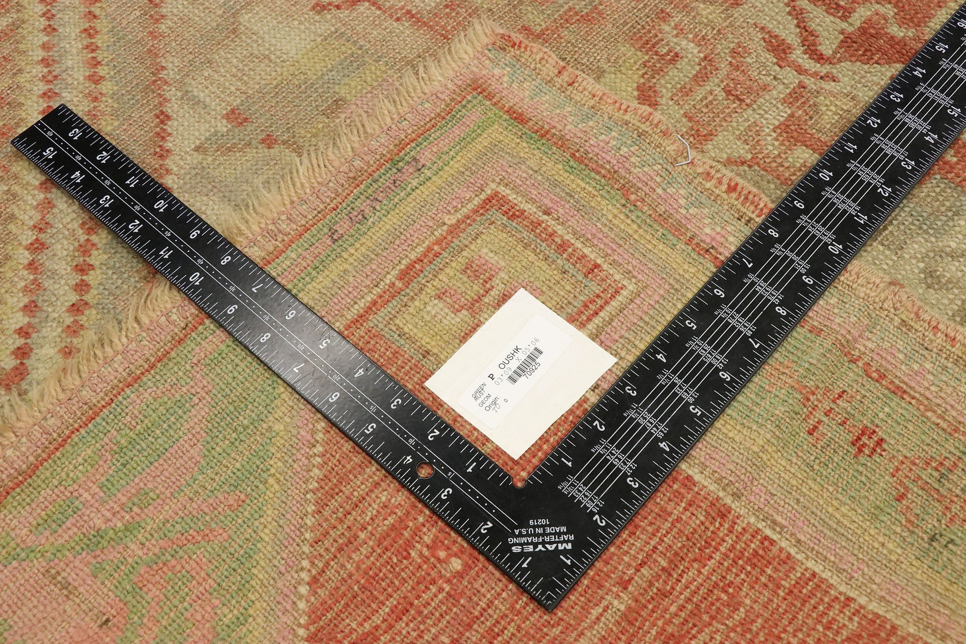 4 x 5 Vintage Turkish Oushak Rug 70925