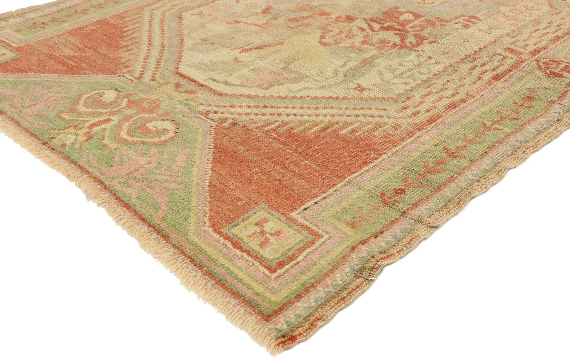 4 x 5 Vintage Turkish Oushak Rug 70925