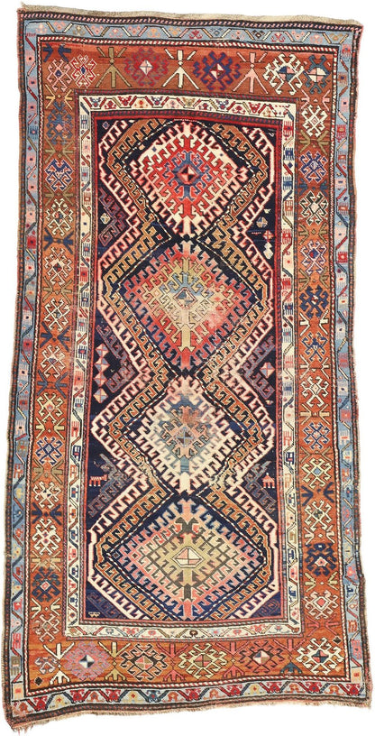 4 x 8 Antique Caucasian Kazak Rug 70950