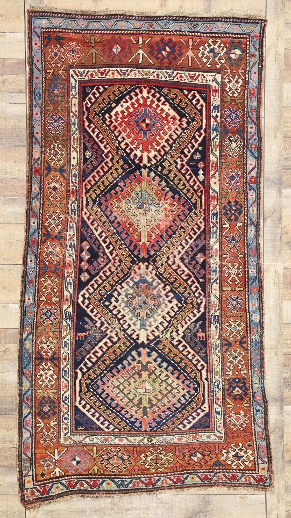 4 x 8 Antique Caucasian Kazak Rug 70950