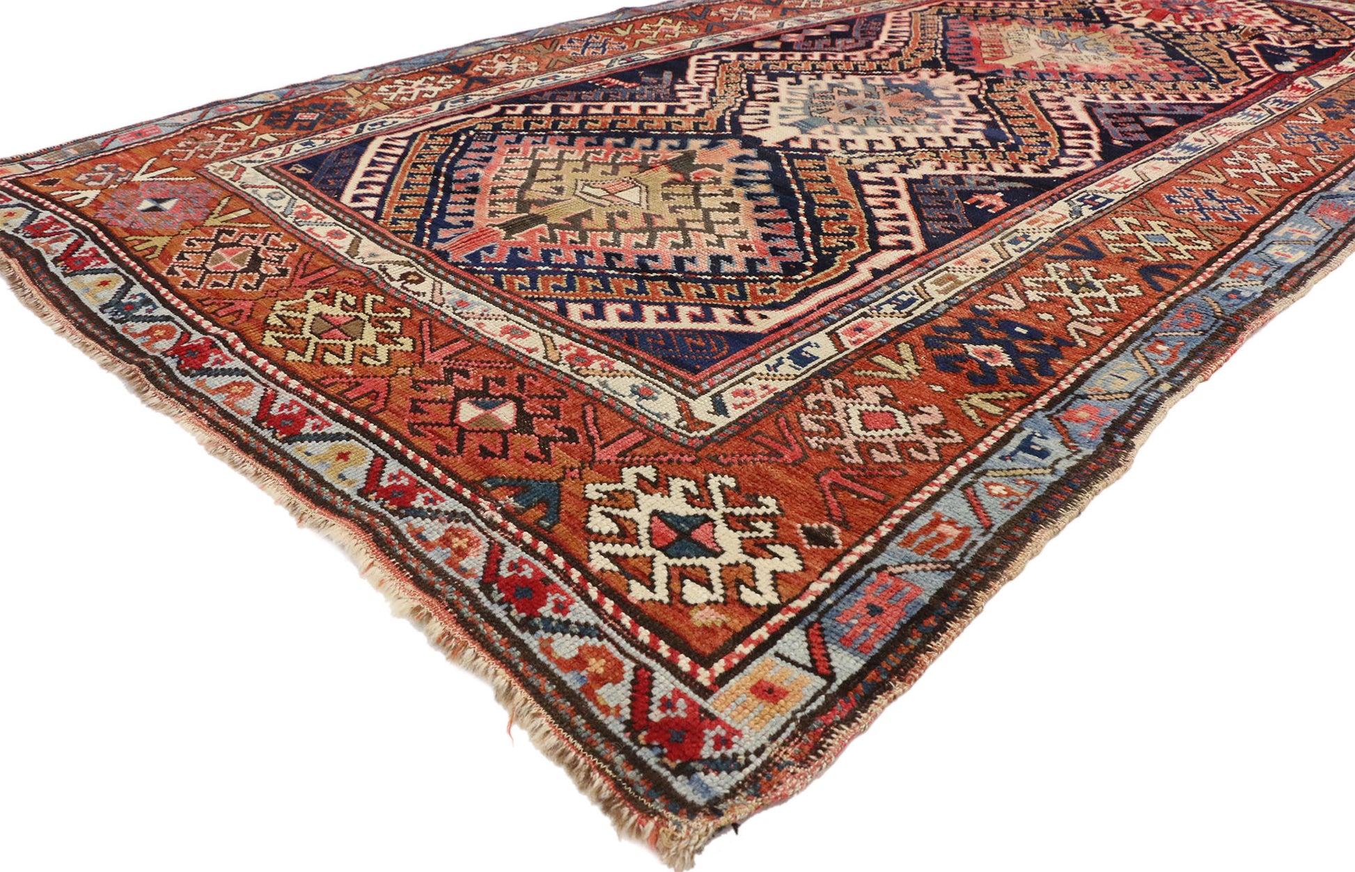 4 x 8 Antique Caucasian Kazak Rug 70950