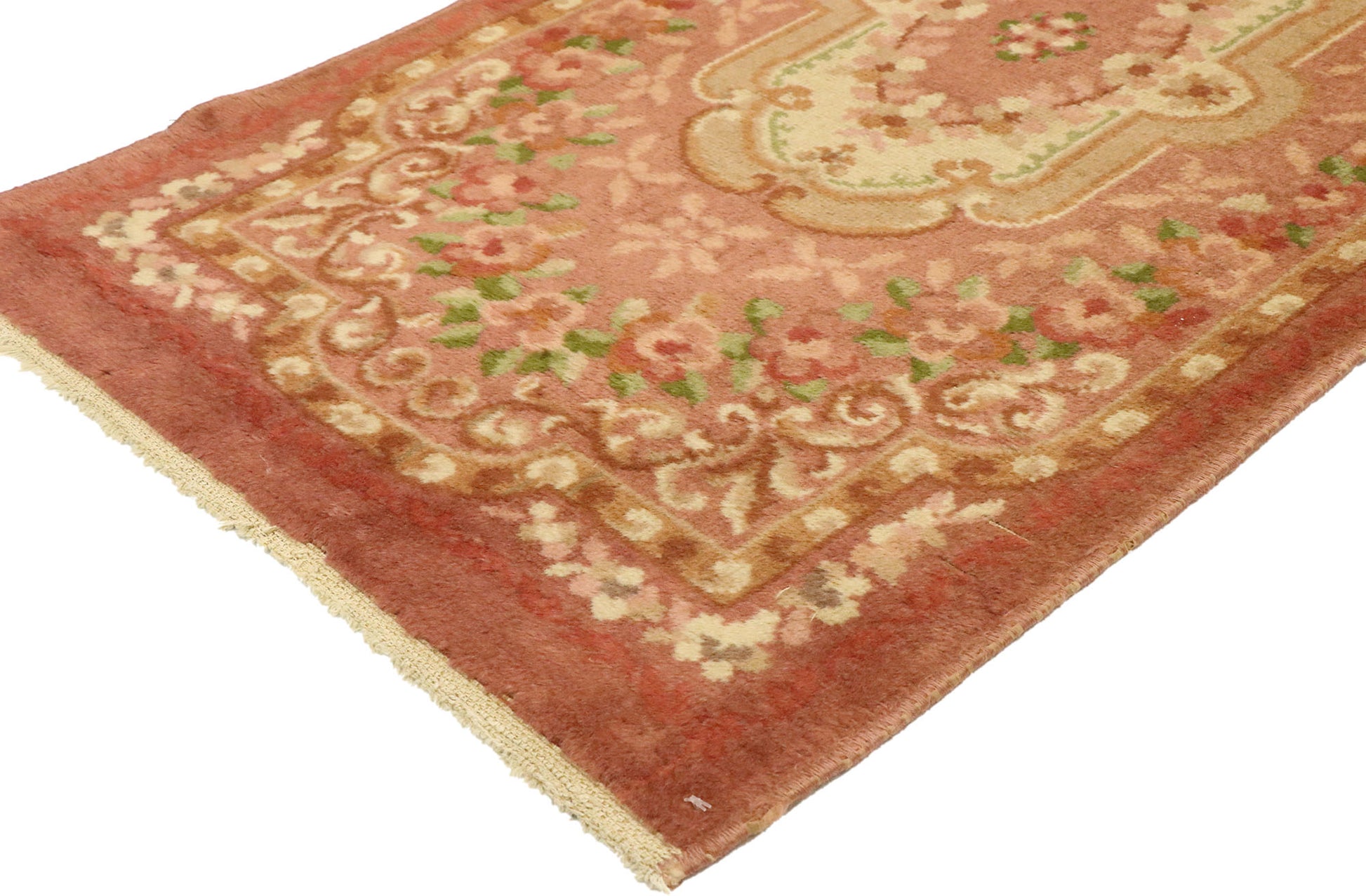 2 x 4 Vintage Machine-Made Aubusson Rug 71037