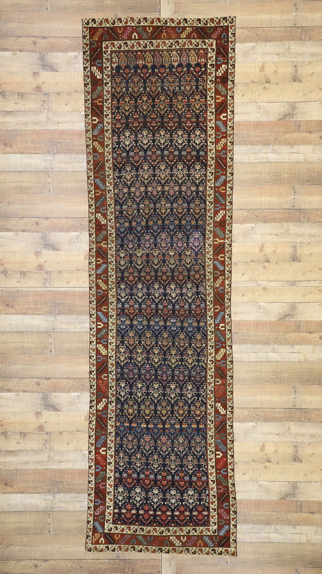 3 x 12 Antique Russian Caucasian Shirvan Boteh Runner 71046