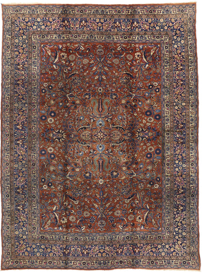 9 x 12 Antique Persian Mashhad Rug 71212