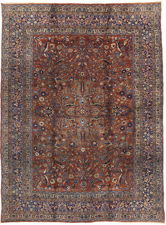 9 x 12 Antique Persian Mashhad Rug 71212