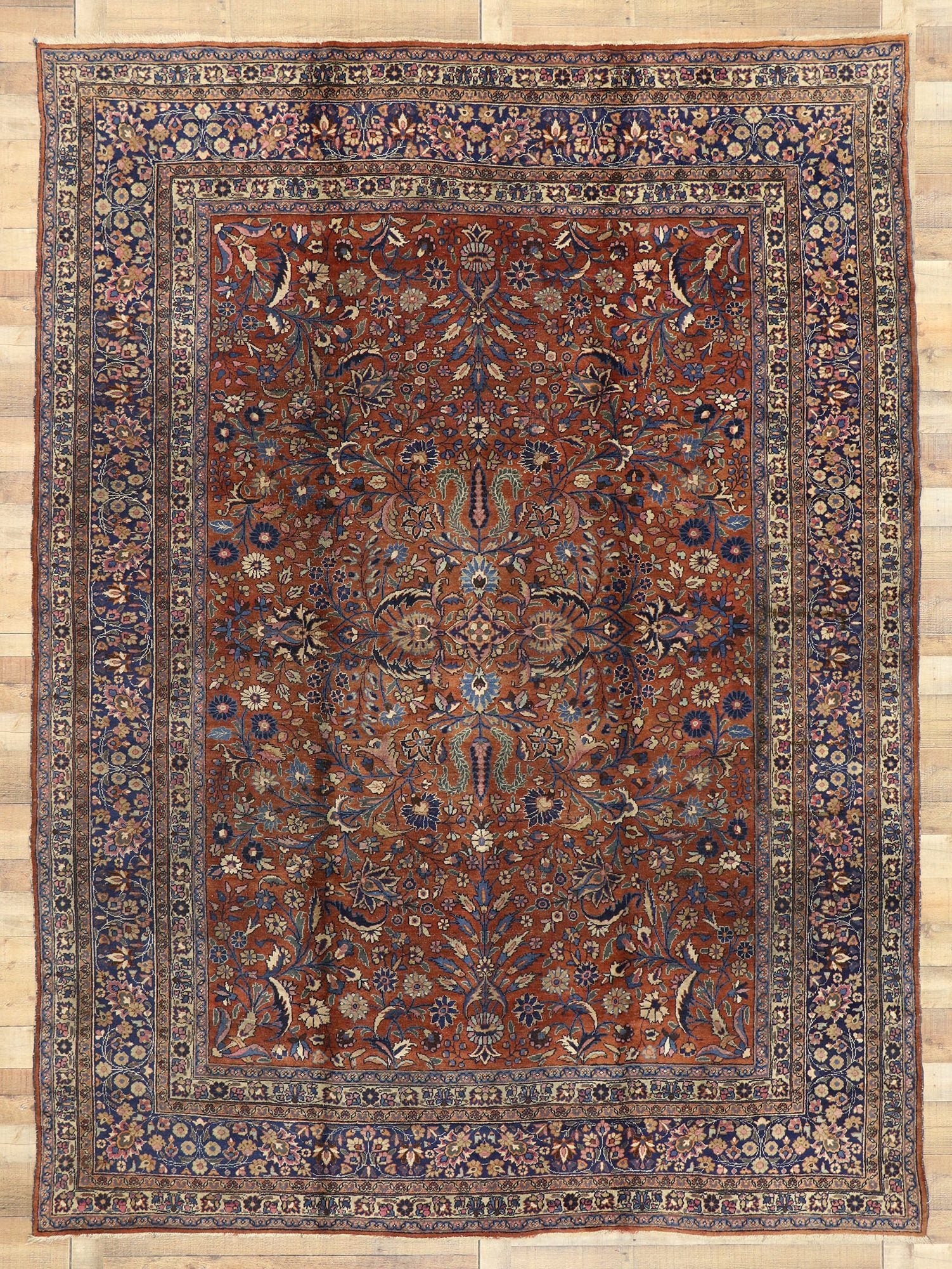9 x 12 Antique Persian Mashhad Rug 71212