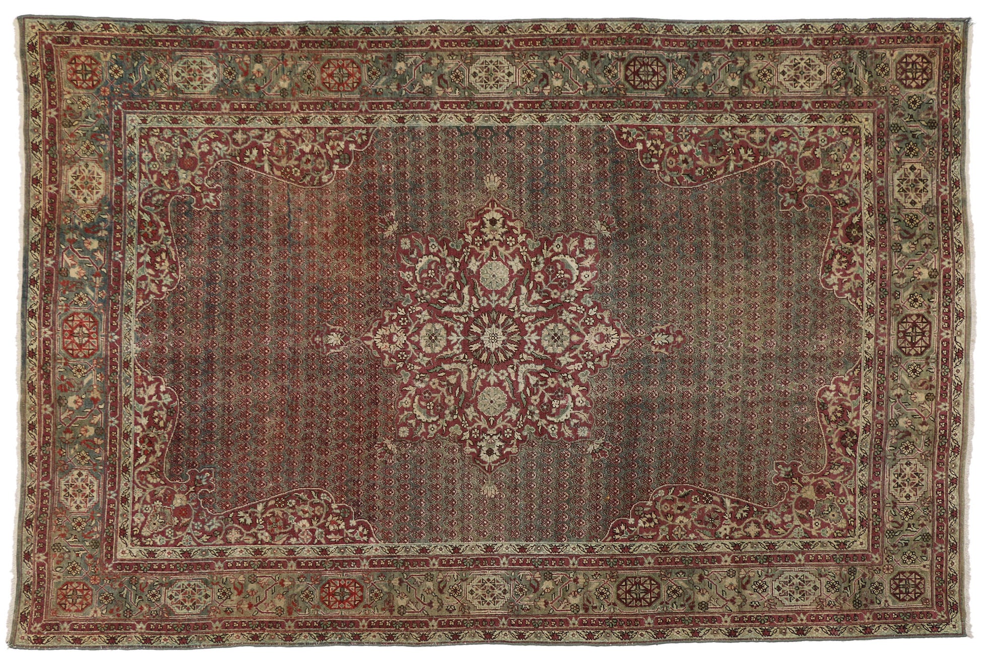 7 x 11 Antique Indian Agra Rug 71466