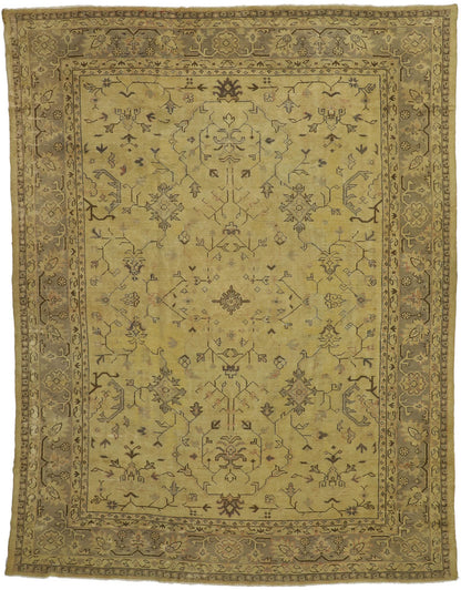 11 x 14 Antique Turkish Oushak Rug 71497