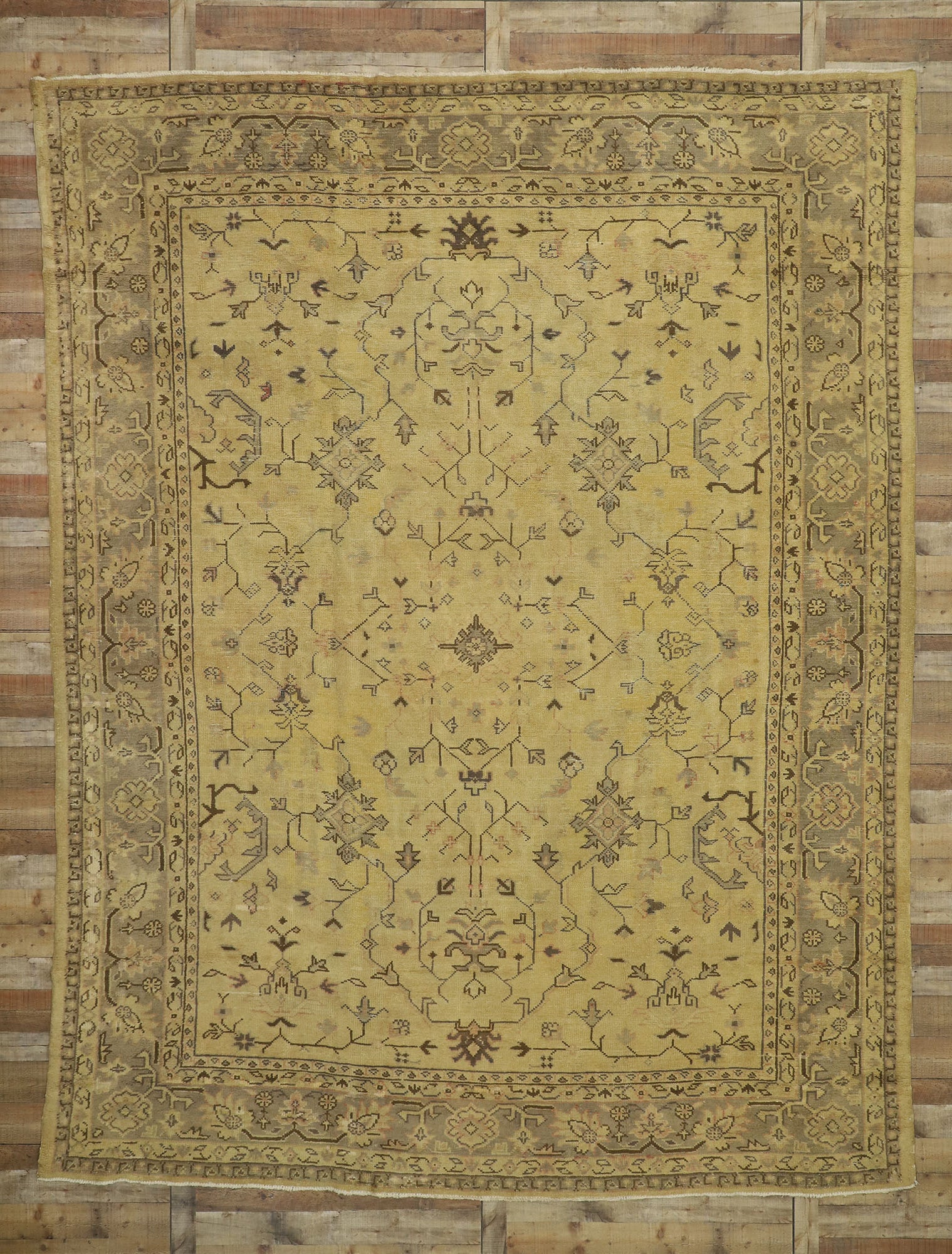 11 x 14 Antique Turkish Oushak Rug 71497