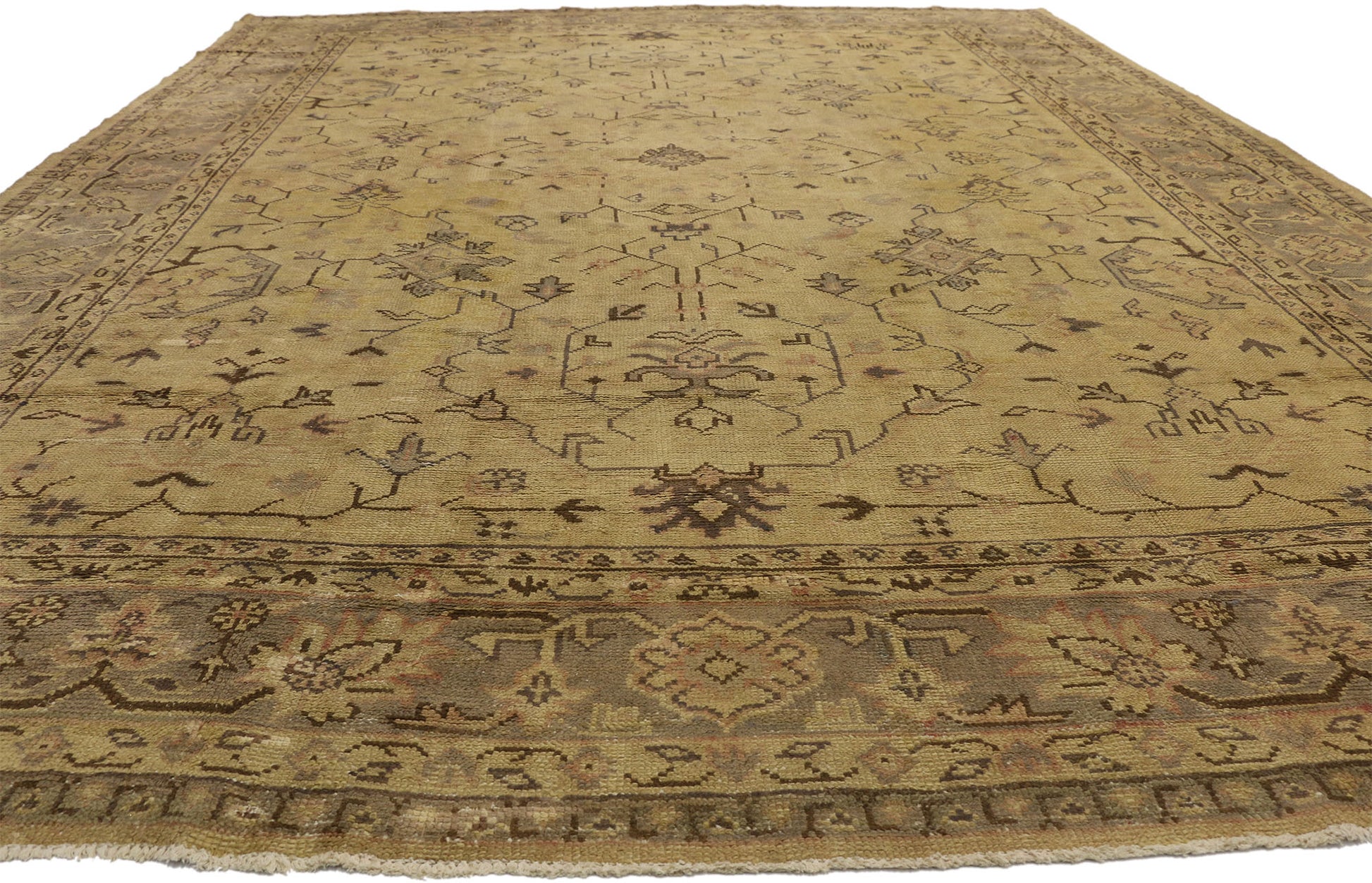 11 x 14 Antique Turkish Oushak Rug 71497