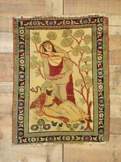 2 x 2 Antique Persian Tabriz Rug 71536