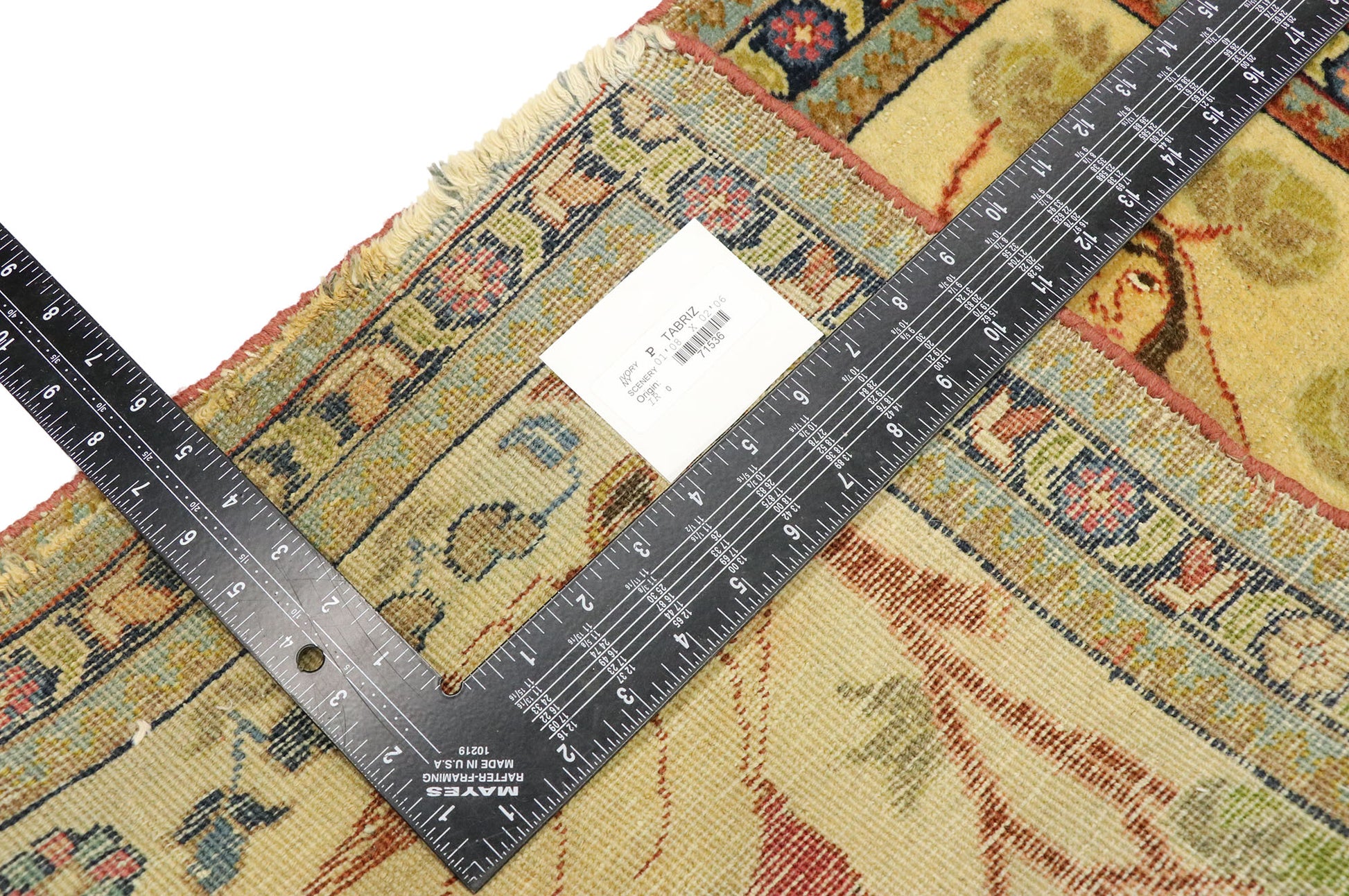 2 x 2 Antique Persian Tabriz Rug 71536