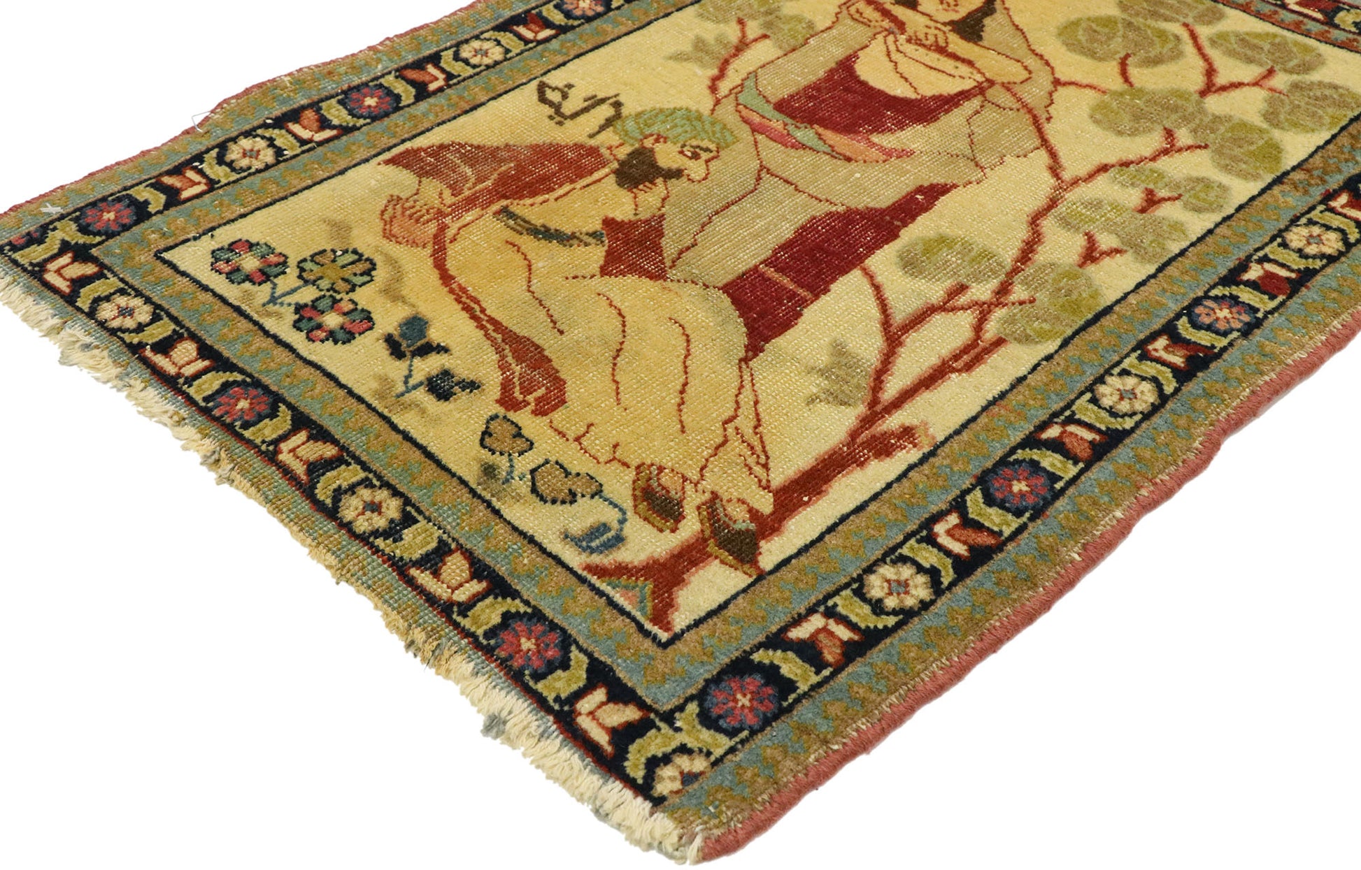 2 x 2 Antique Persian Tabriz Rug 71536