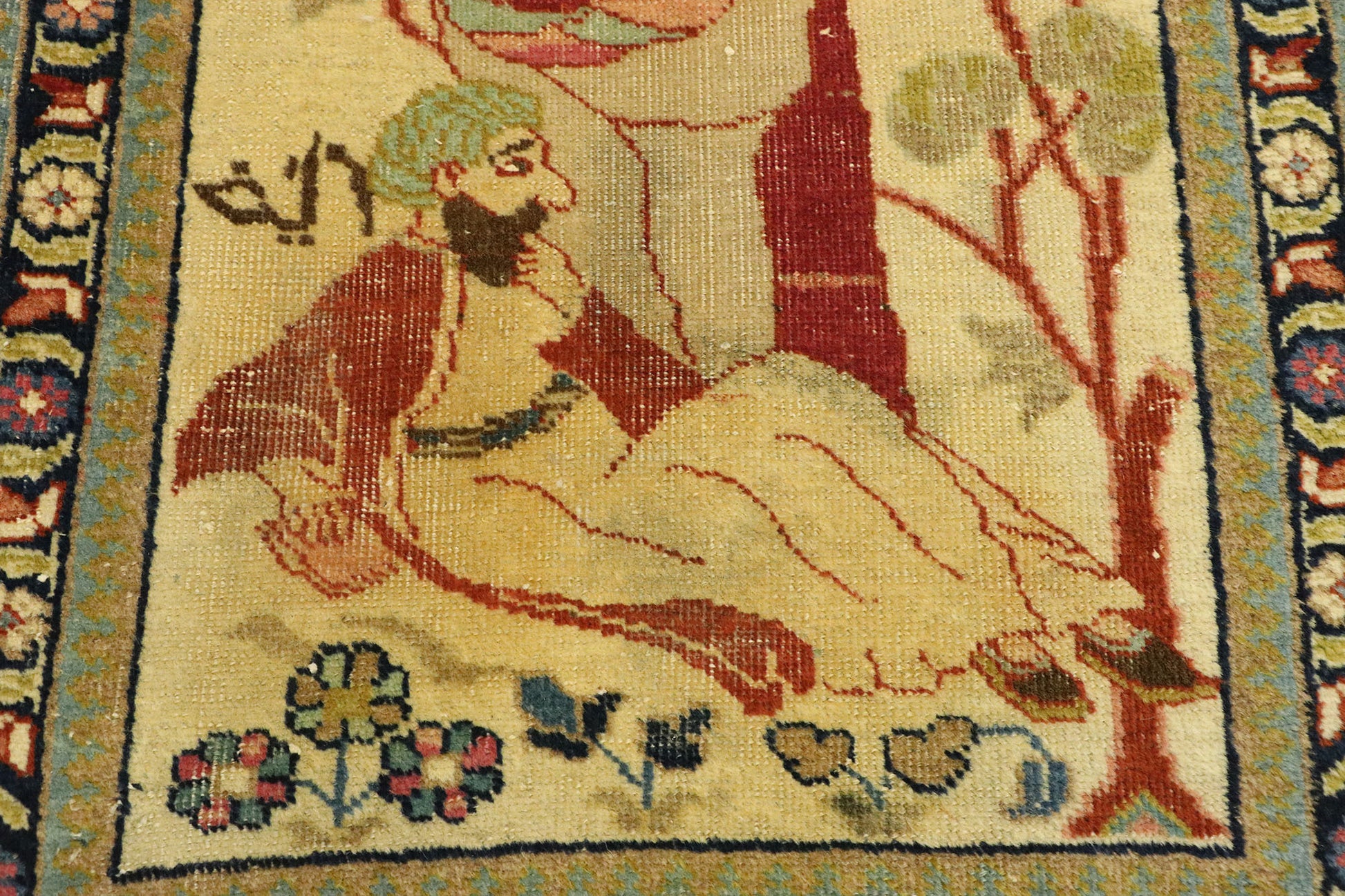 2 x 2 Antique Persian Tabriz Rug 71536