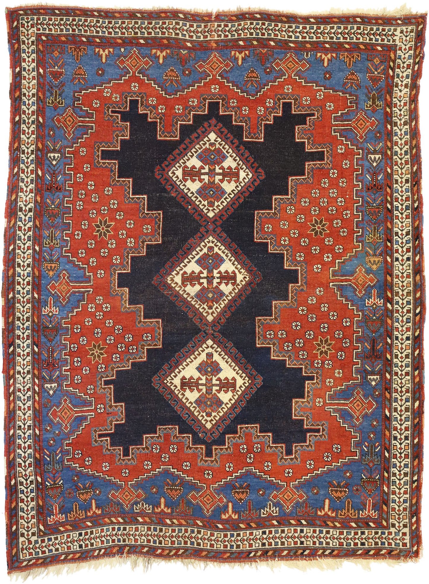 4 x 6 Antique Persian Shiraz Rug 71656
