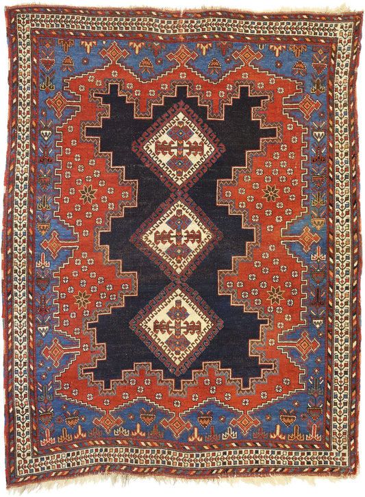 4 x 6 Antique Persian Shiraz Rug 71656