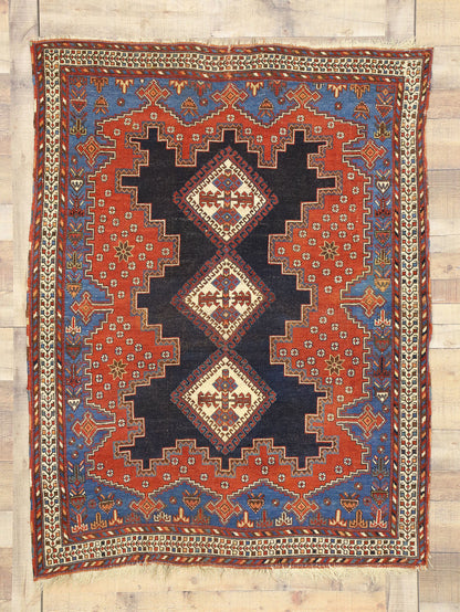 4 x 6 Antique Persian Shiraz Rug 71656