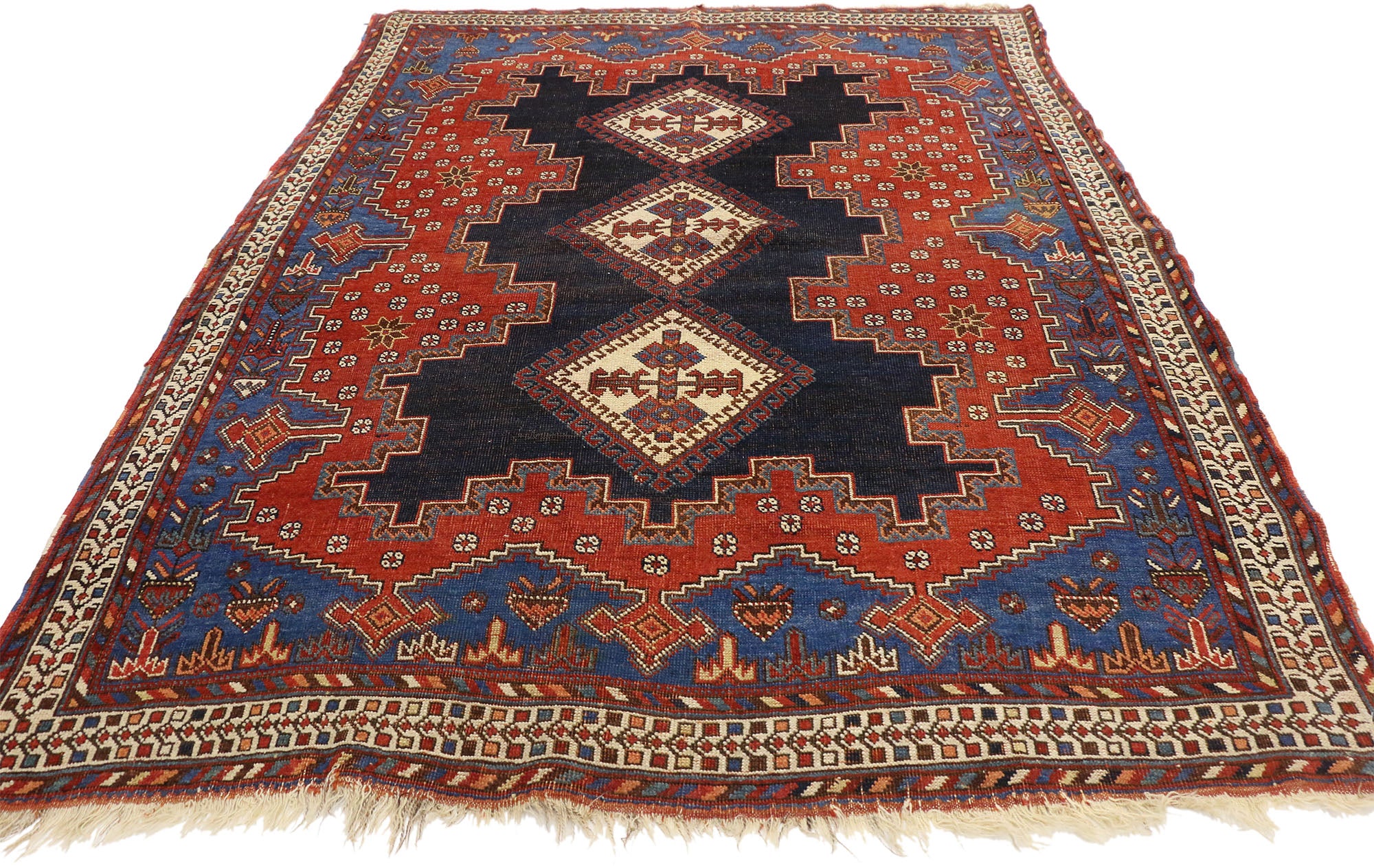 4 x 6 Antique Persian Shiraz Rug 71656 – Esmaili Rugs