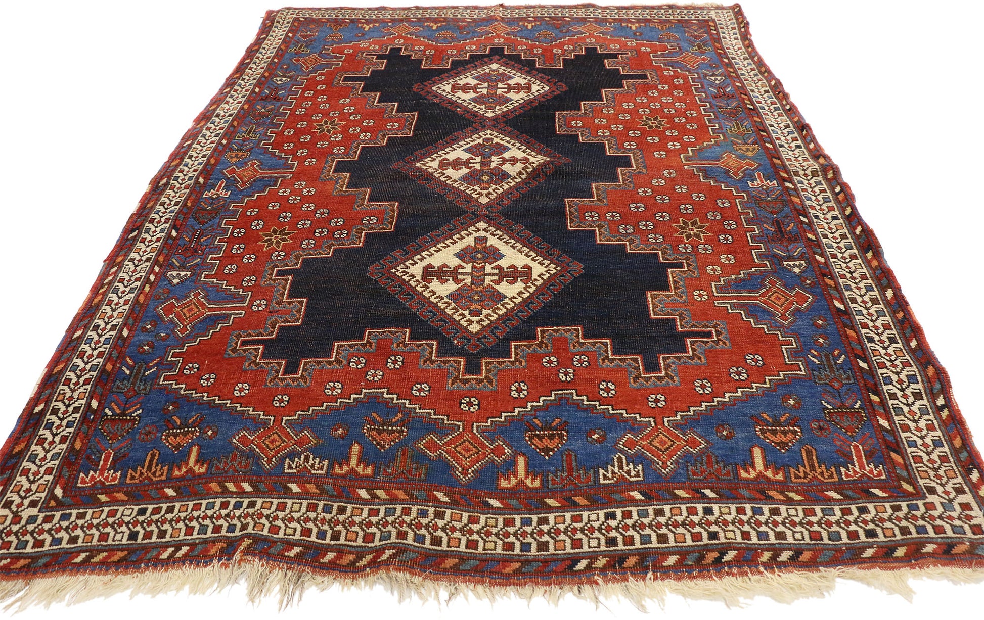 4 x 6 Antique Persian Shiraz Rug 71656