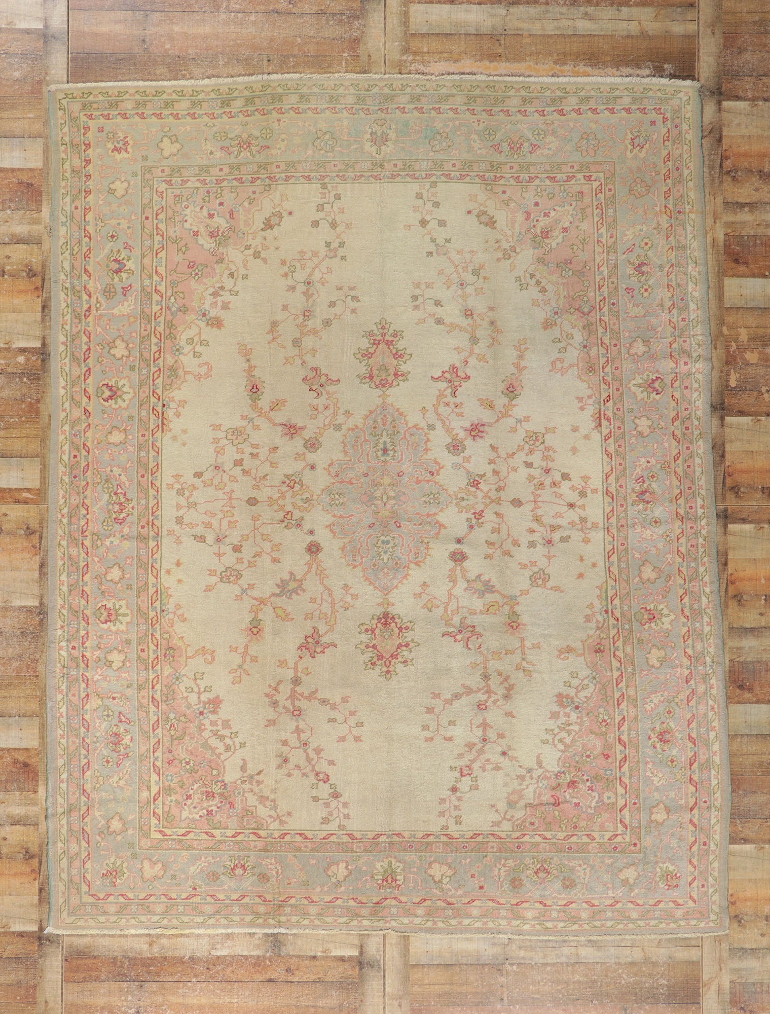 8 x 11 Antique Turkish Oushak Rug 71741