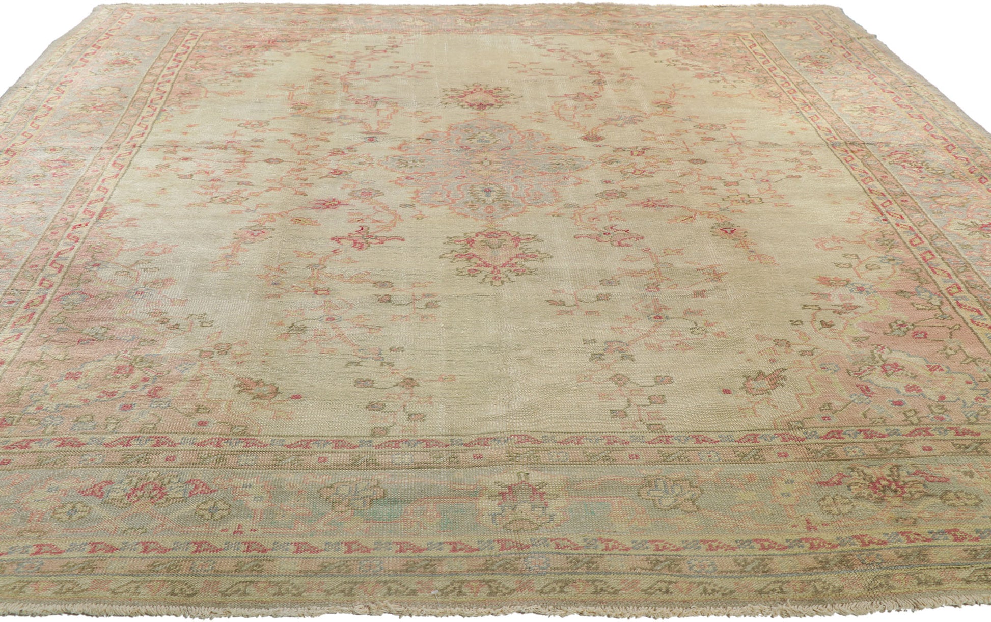 8 x 11 Antique Turkish Oushak Rug 71741