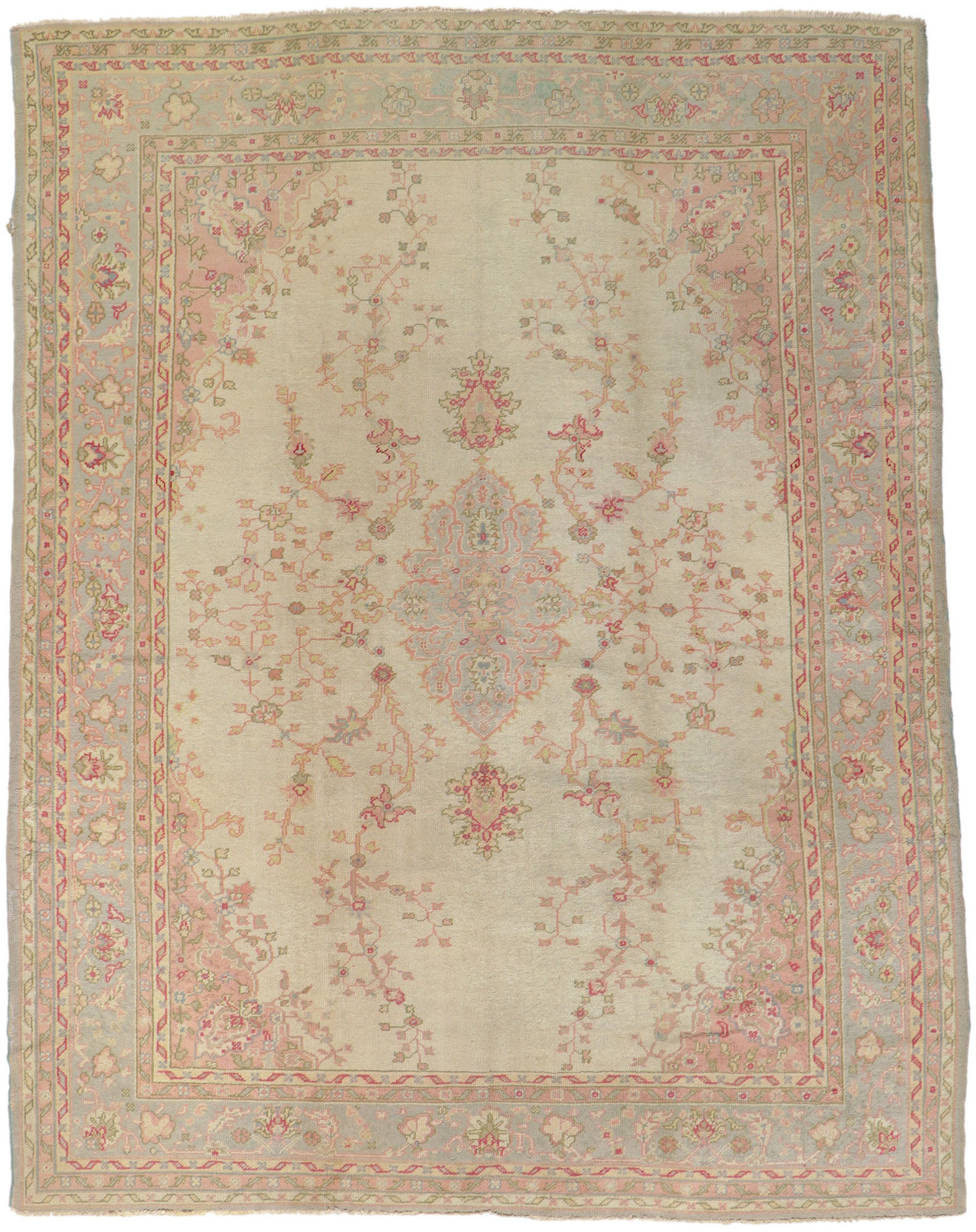 8 x 11 Antique Turkish Oushak Rug 71741