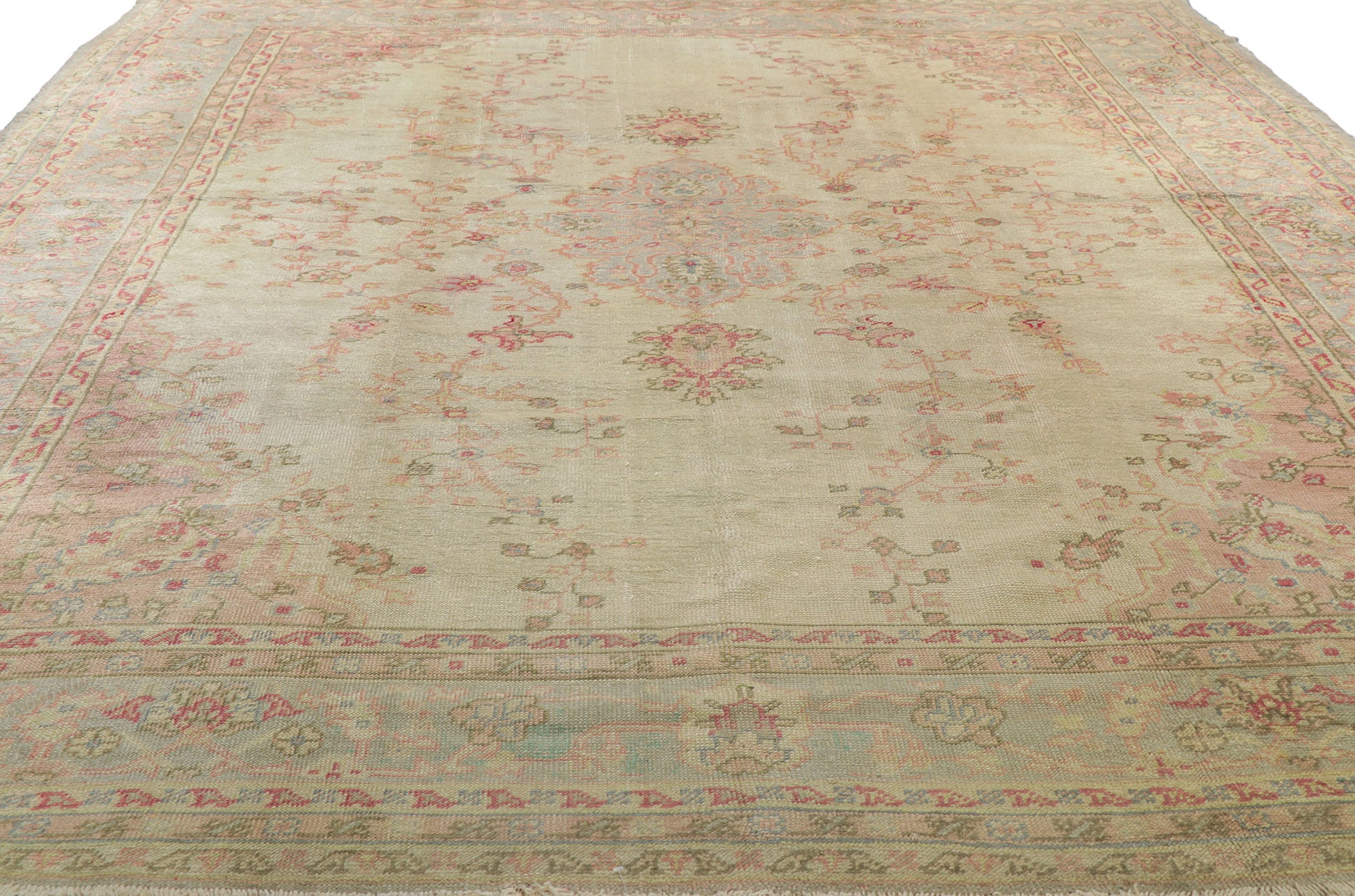 8 x 11 Antique Turkish Oushak Rug 71741