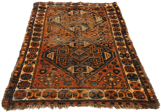 2 x 4 Antique Afghani Tribal Rug 71846