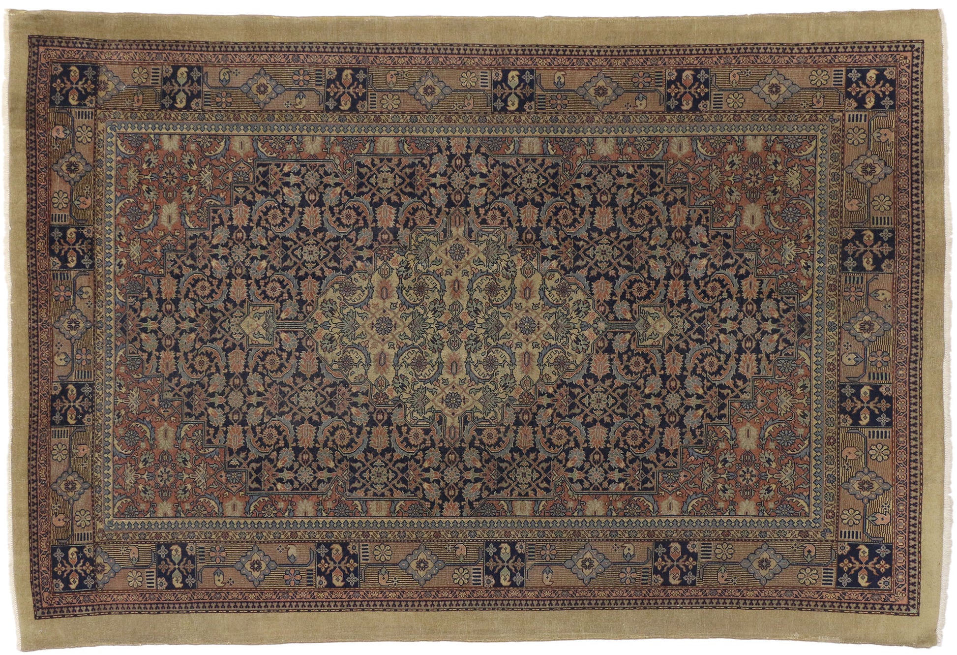 6 x 9 Antique Indian Malayer Rug 71853