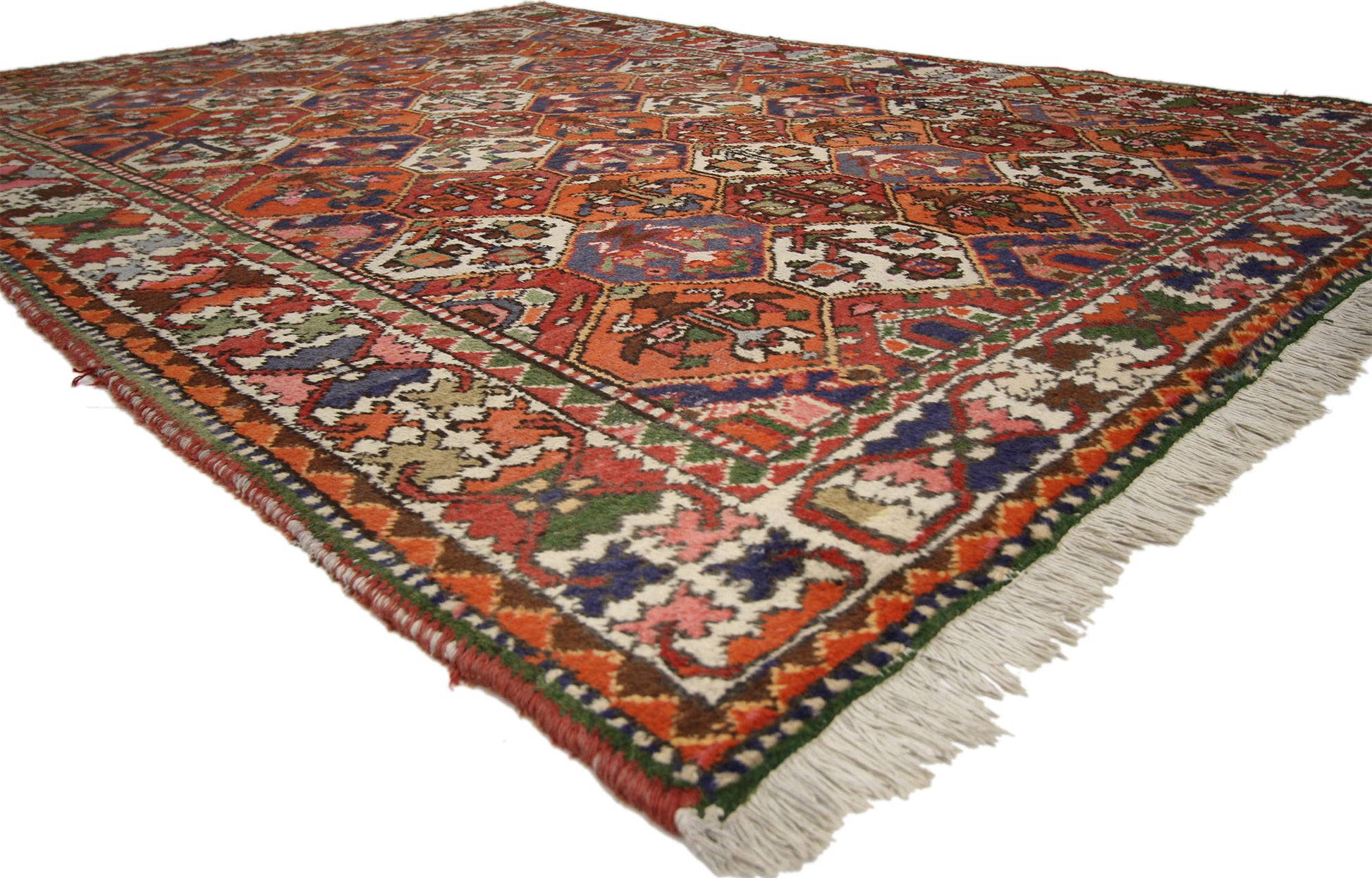 7 x 10 Vintage Persian Bakhtiari Rug 71854