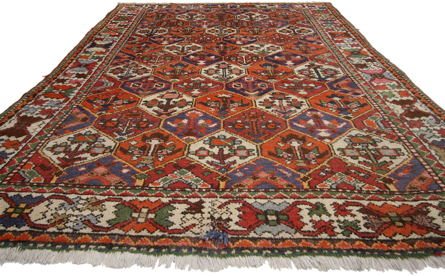 7 x 10 Vintage Persian Bakhtiari Rug 71854