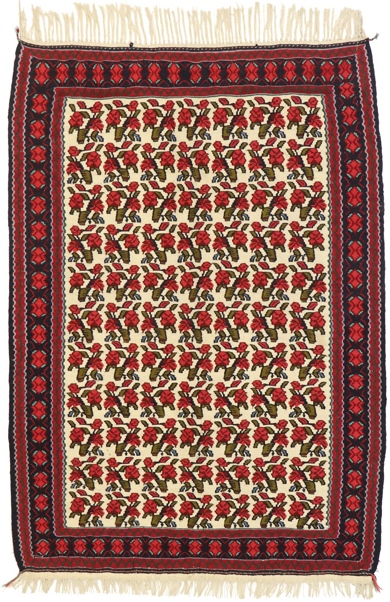 3 x 5 Vintage Persian Floral Kilim Rug 71900