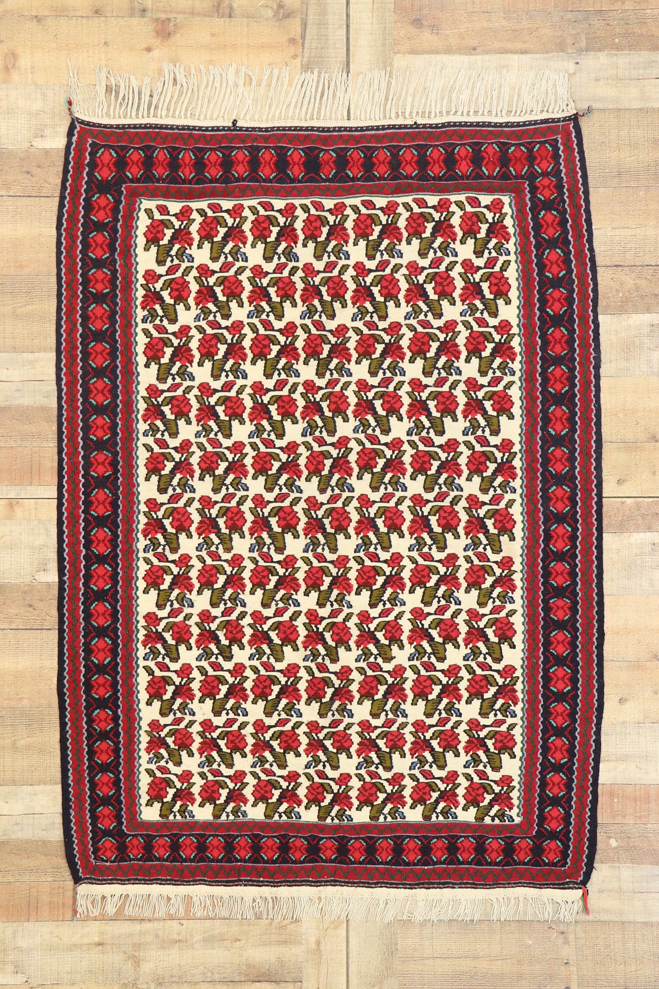 3 x 5 Vintage Persian Floral Kilim Rug 71900