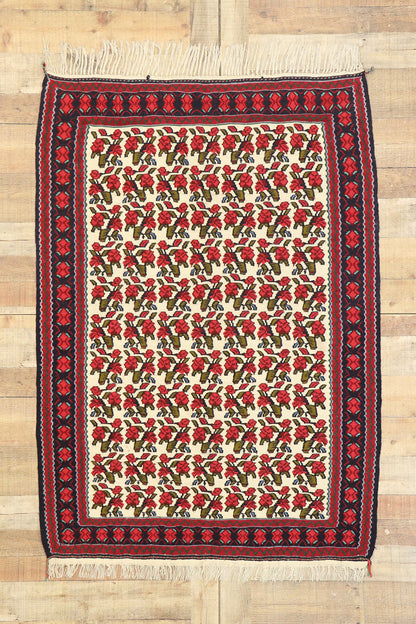 3 x 5 Vintage Persian Floral Kilim Rug 71900