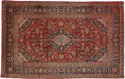 7 x 11 Vintage Persian Kashan Rug 71934