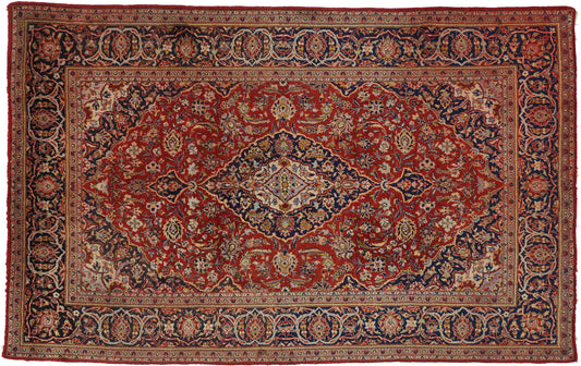 7 x 11 Vintage Persian Kashan Rug 71934