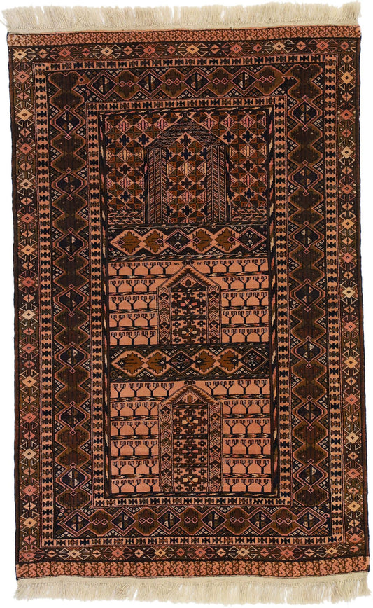 3 x 5 Vintage Afghan Karabin Enssi Tent Door Hanging 71983