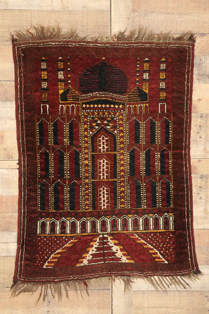 3 x 4 Antique Afghani Prayer Rug 71986
