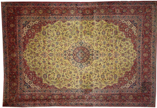 10 x 14 Antique Persian Kashan Rug 72016
