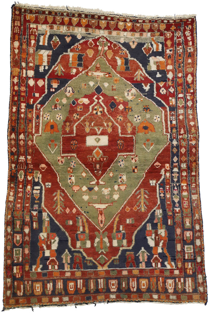 5 x 7 Vintage Persian Bakhtiari Rug 72097