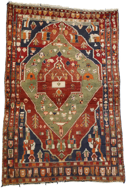 5 x 7 Vintage Persian Bakhtiari Rug 72097