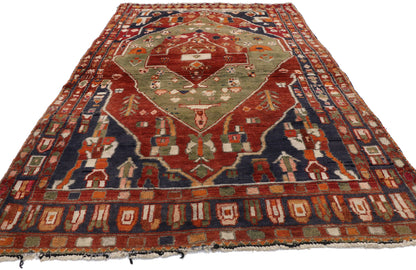 5 x 7 Vintage Persian Bakhtiari Rug 72097