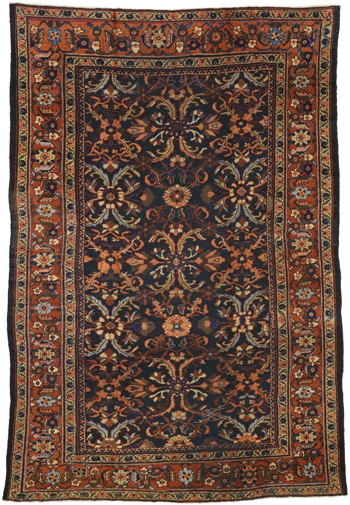 9 x 13 Antique Persian Mahal Rug 72100