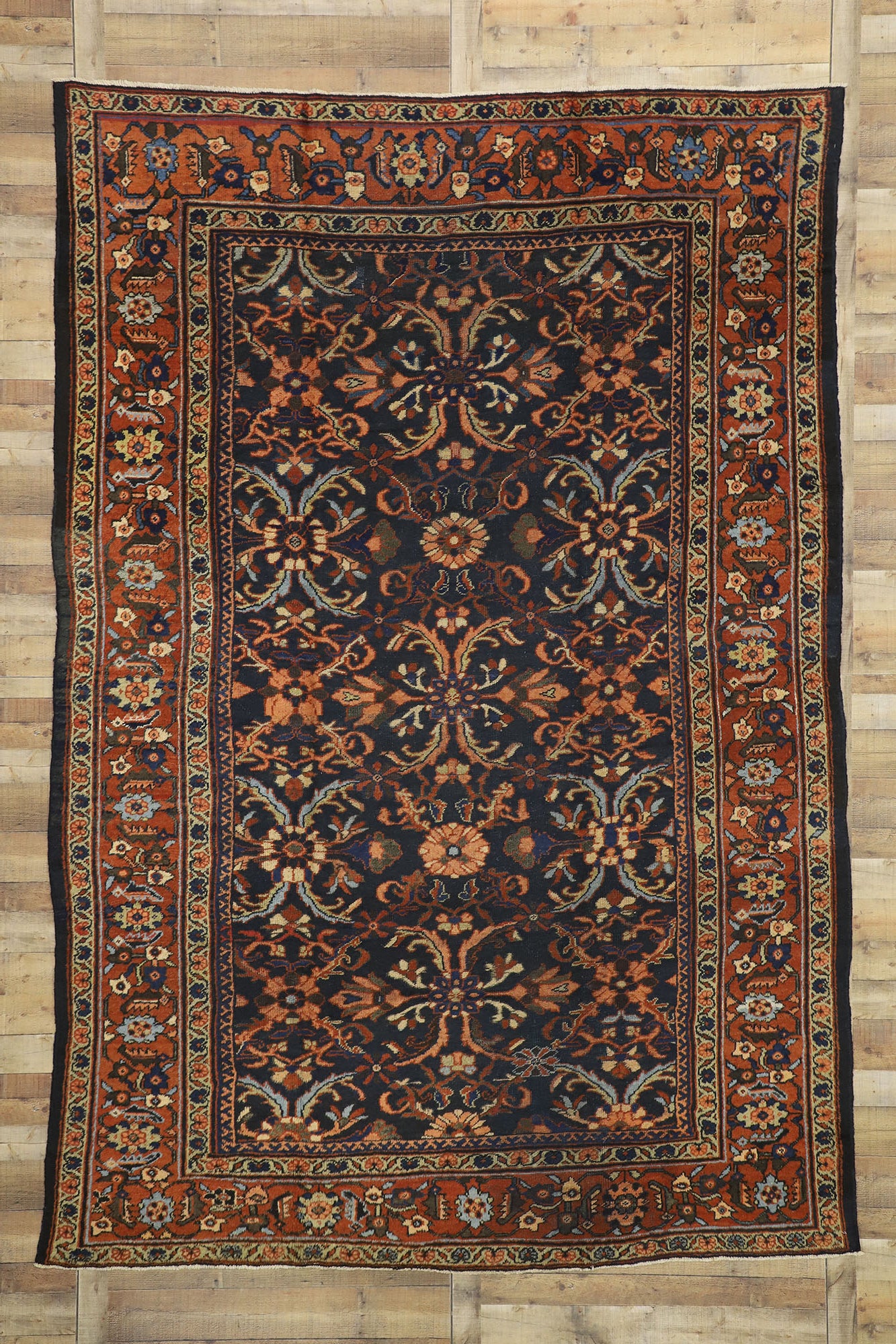 9 x 13 Antique Persian Mahal Rug 72100